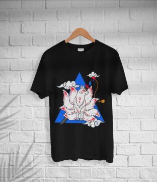 Men’s Cotton Angel Fox Print T-shirt