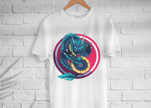 Men’s Cotton Evil Dragon Print T-shirt