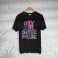 Men’s Cotton Color Typo T-shirt