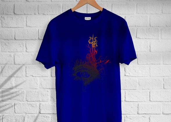 Men’s Cotton Shiva eye Print T-shirt