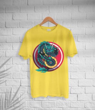 Men’s Cotton Evil Dragon Print T-shirt