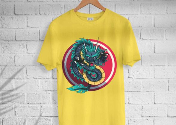 Men’s Cotton Evil Dragon Print T-shirt