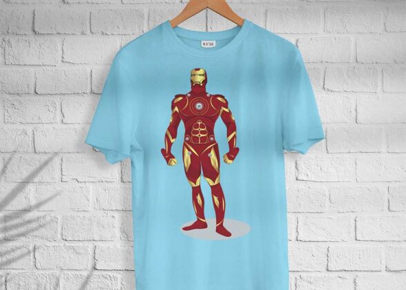 Men’s Cotton Iron Man Printed T-shirt