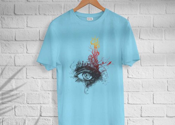 Men’s Cotton Shiva eye Print T-shirt