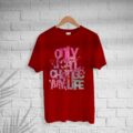 Men’s Cotton Color Typo T-shirt