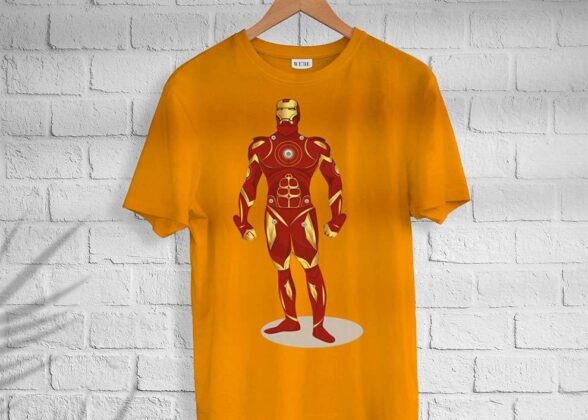 Men’s Cotton Iron Man Printed T-shirt