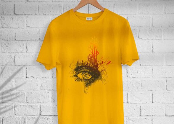 Men’s Cotton Shiva eye Print T-shirt