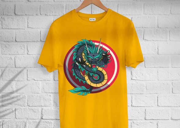 Men’s Cotton Evil Dragon Print T-shirt