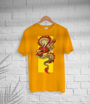 Men’s Cotton Dragon Print T-shirt