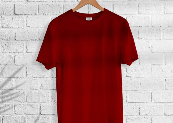 Men’s Maroon Plain t-shirt