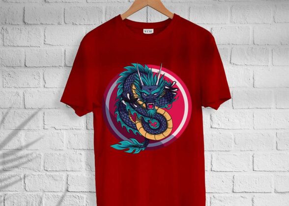 Men’s Cotton Evil Dragon Print T-shirt