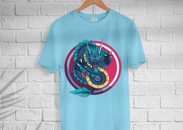 Men’s Cotton Evil Dragon Print T-shirt