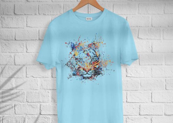 Men’s Cotton Colorful Lion T-shirt