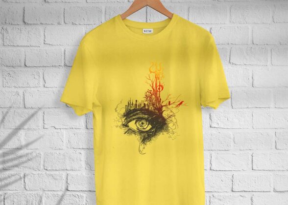 Men’s Cotton Shiva eye Print T-shirt